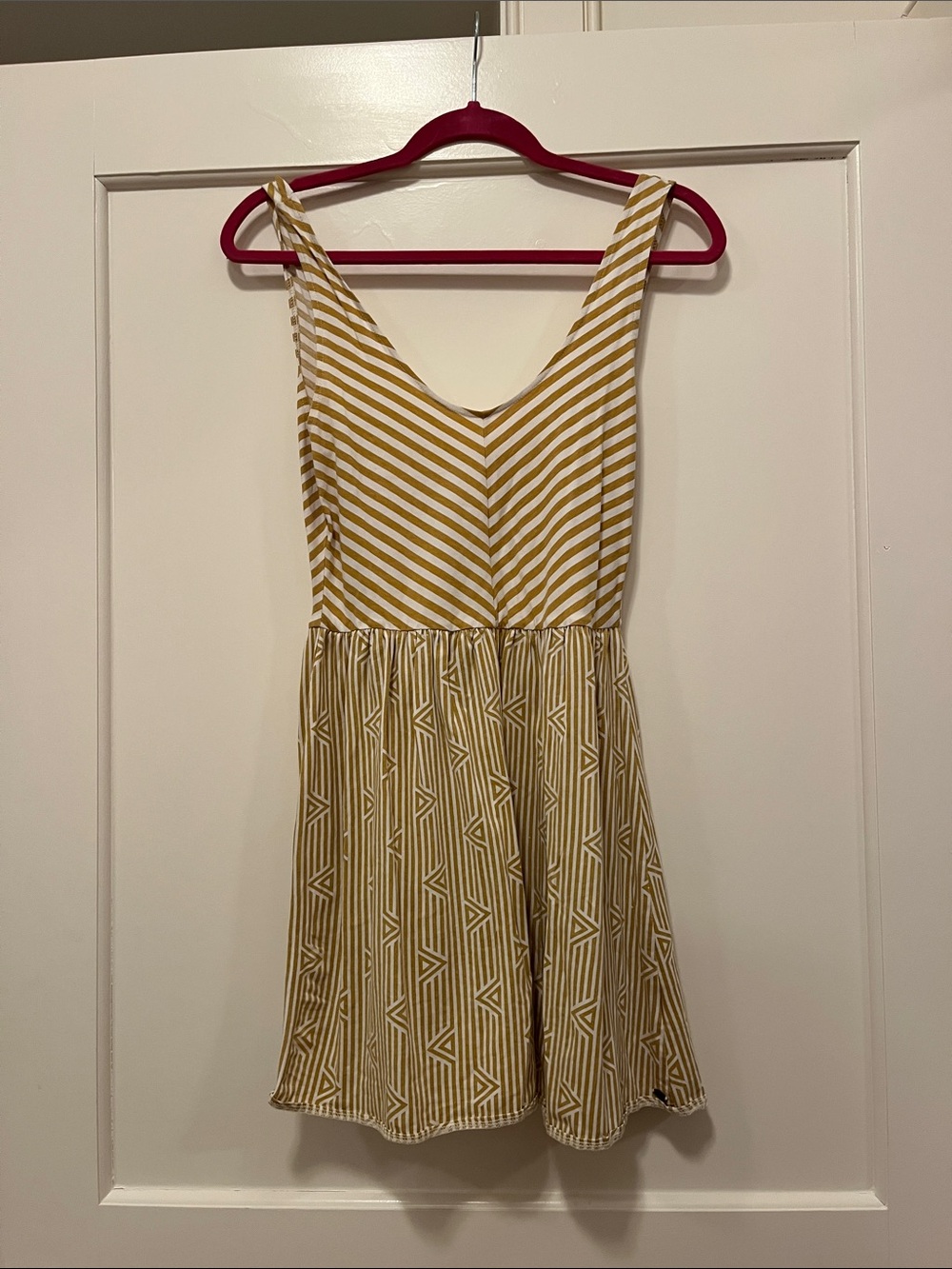 O'Neill Yellow Patterned V-Neck Mini Dress